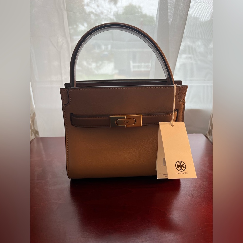 Tory Burch PETITE LEE RADZIWILL DOUBLE BAG in Tiramisu